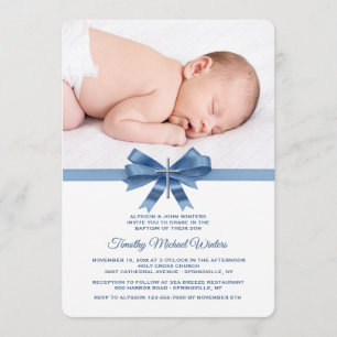Baptême photo de Blue Ribbon Invitation Baptism