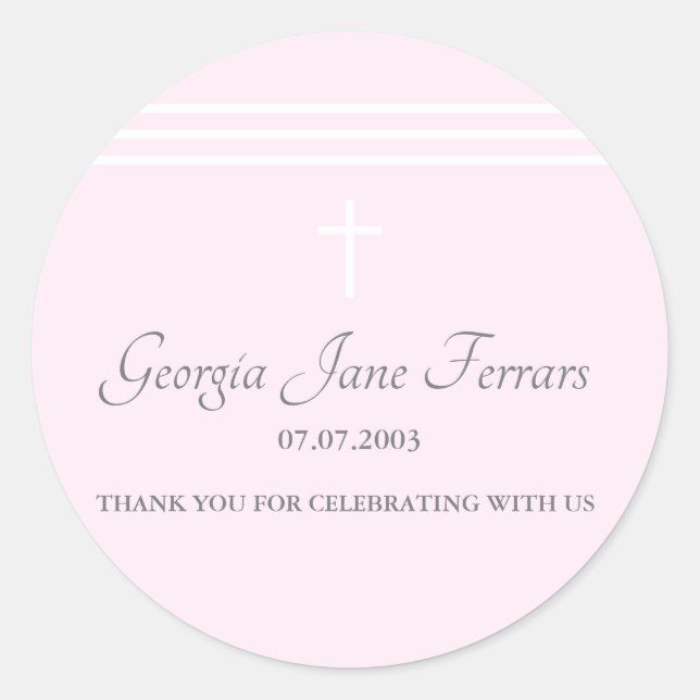 Baptême rayé autocollant (Devant)