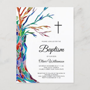 Baptême Religieux Christening Invitation Carte pos
