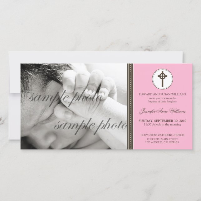 Baptême rose simple et doux (Devant)
