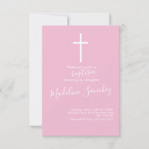 Baptême simple Cross Baby Dedication Invitation