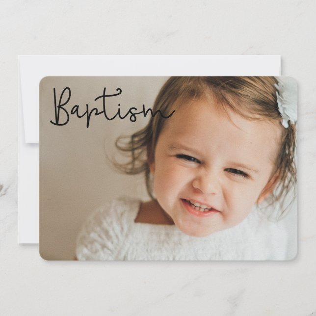 Baptême simple et élégant Baby Merci (Devant)