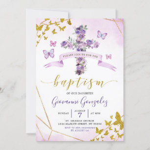 Baptère pourpre et Baptême floral Invitation
