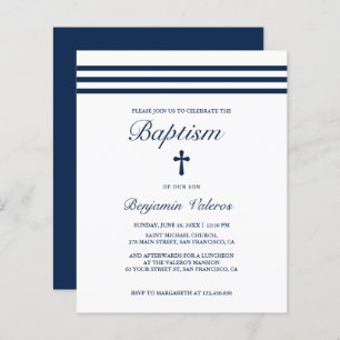 BAPTISM Elégant Bande Bleue Croix Budget