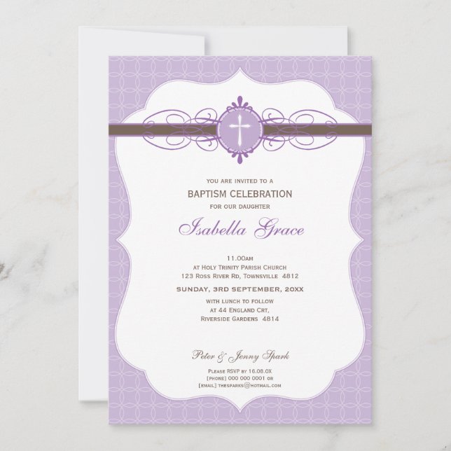 BAPTISM INVITATION :: immaculé 1P (Devant)