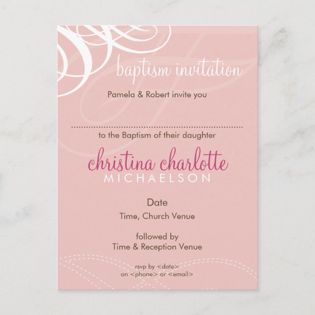 BAPTISM INVITATION :: vogue design 1 (Devant)