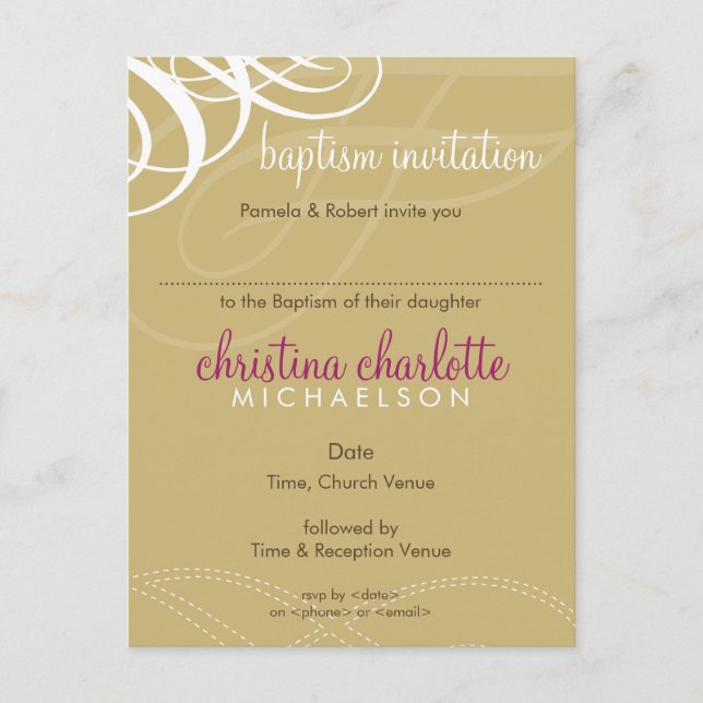 BAPTISM INVITATION :: vogue design 5 (Devant)