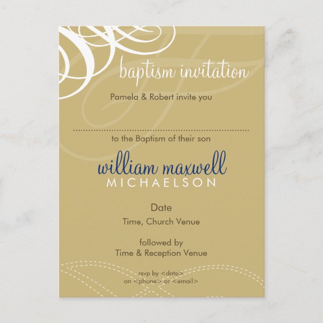 BAPTISM INVITATION :: vogue design 7 (Devant)