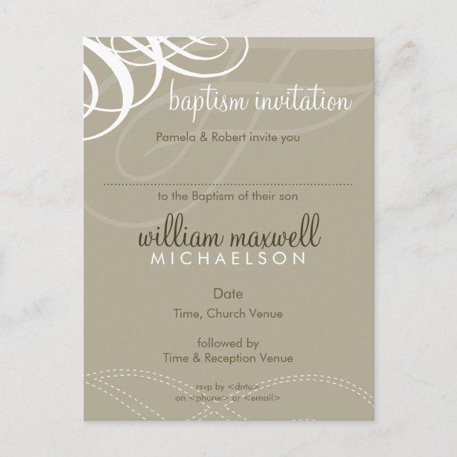 BAPTISM INVITATION :: vogue design 9 (Devant)