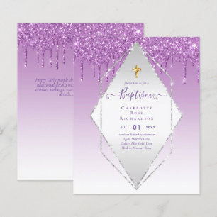 BAPTISME BUDGÉTAIRE NOËL Invitation AGATE GOLD