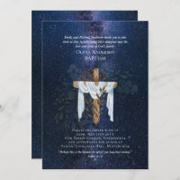 BAPTISME classique Invitation Marine étoile
