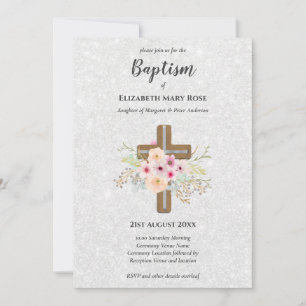BAPTISME moderne Christening Bautizo INVITATION FL