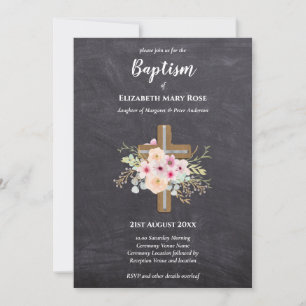 BAPTISME moderne Christening Bautizo INVITATION FL
