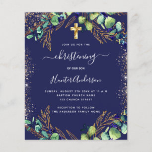 Baptiste eucalyptus vert invitation bleue
