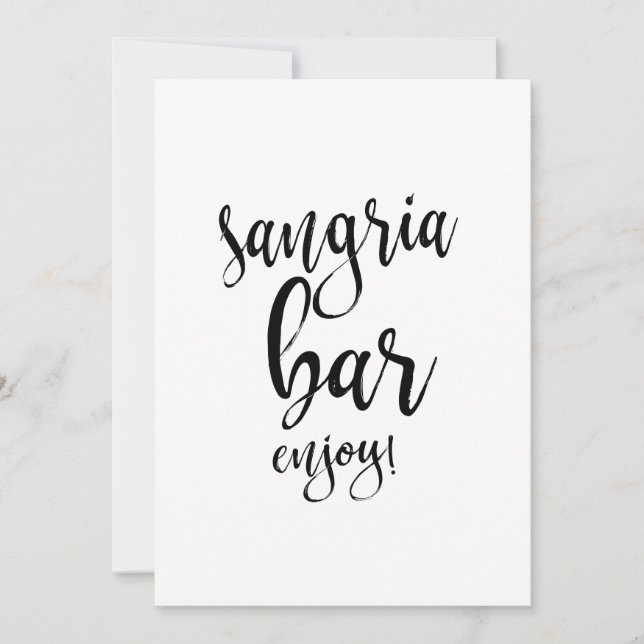 Bar à Sangria Panneau de Mariage Calligraphié Abor (Devant)