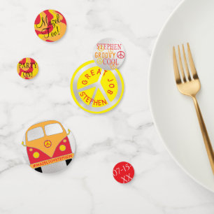 Bar Bat mitzvah Confetti Vagues Silvery Linked