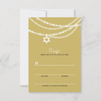 Bar / Bat mitzvah Étincelles Star Of David RSVP Ca