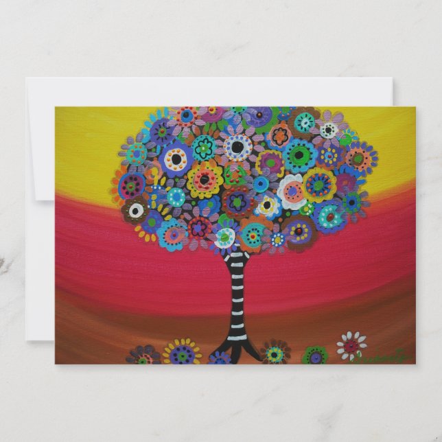 bar bat mitzvah TREE OF LIFE INVITATIONS (Devant)