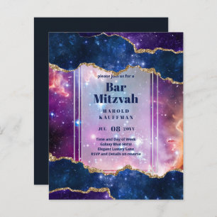BAR CARTES MITZVAH Ciel céleste Blue Galaxy Gold