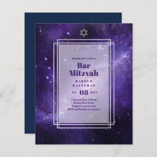BAR CARTES MITZVAH Ciel céleste Blue Galaxy Gold