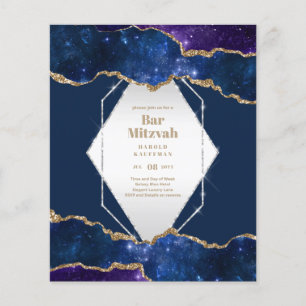 BAR CARTES MITZVAH Ciel céleste Blue Galaxy Gold