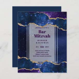 BAR CARTES MITZVAH Ciel céleste Blue Galaxy Gold
