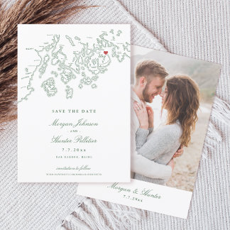 Bar Harbour Maine Carte Hunter Green Photo