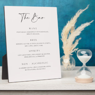 Bar mariage Boire Menu Réception Plaque C100