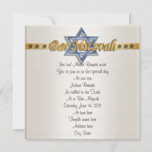 Bar Mitvah invitation formel bleu étoile de David
