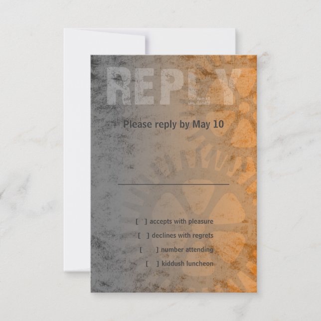 Bar Mitzvah Industrial Grunge RSVP (Devant)