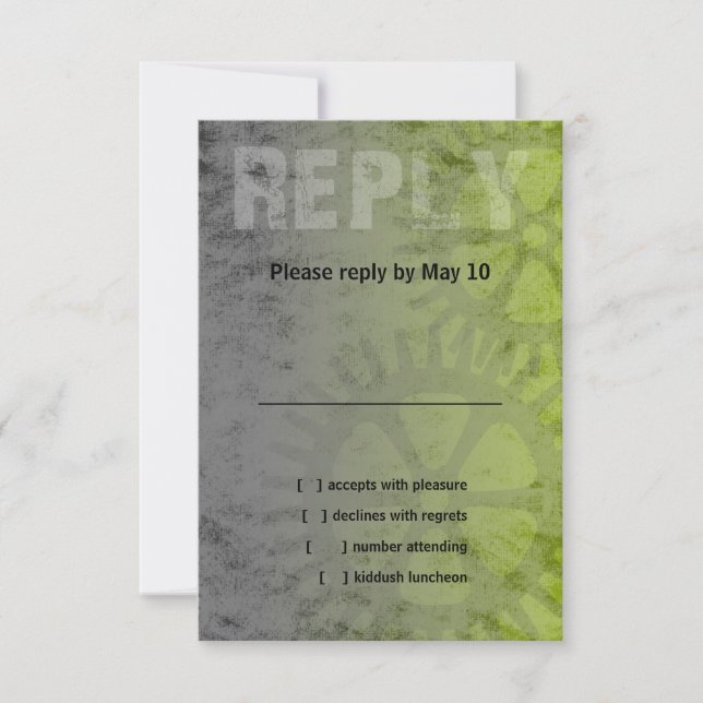 Bar Mitzvah Industrial Grunge RSVP (Devant)