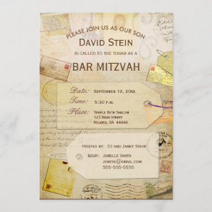 Bar Mitzvah Invitation avec thème voyage