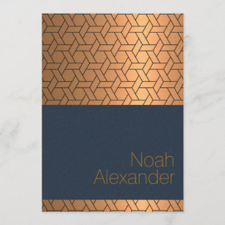 Bar Mitzvah Invitation Blue Gold Magen David