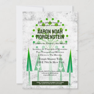 Bar Mitzvah Vert et Blanc Arbres de Vie
