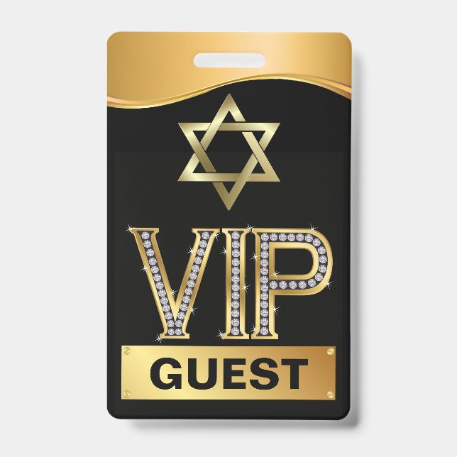 Bar Mitzvah VIP Lanière BADGE - Voir verso (Avant)
