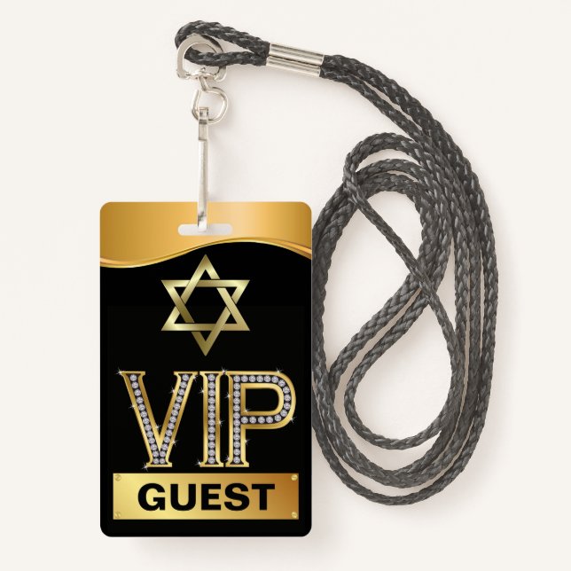 Bar Mitzvah VIP Lanyard BADGE (Devant avec lanière)
