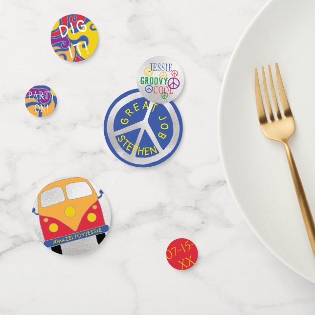 Bar ou Bat mitzvah Confetti style hippie (Groupe)