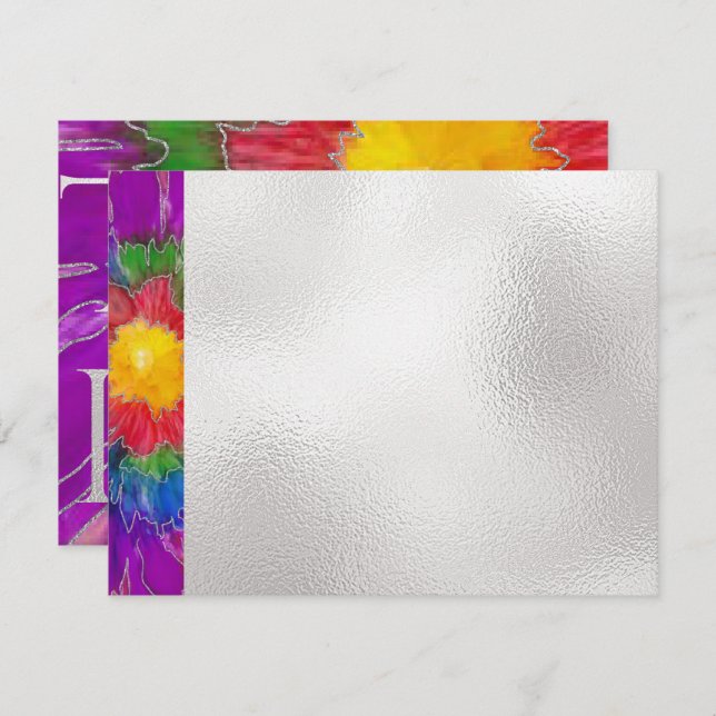 Bar ou Merci Bat mitzvah Élégant floral encré (Devant / Derrière)