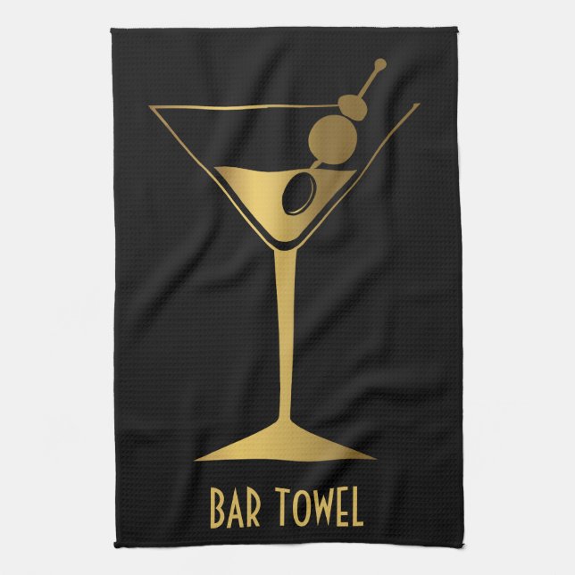 Bar Serviette Or Martini Verre (Vertical)