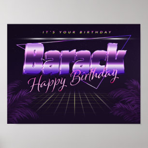 Barack Nom Vorname lila retro Poster Geburtstag