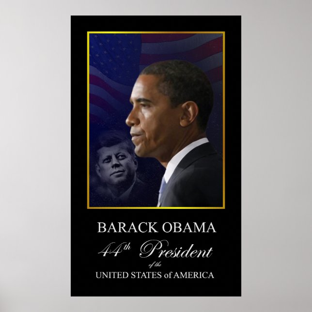 Barack Obama avec John Kennedy Poster (Devant)