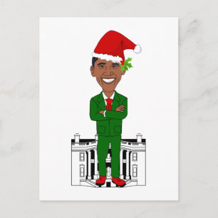 barack obama santa claus carte postale