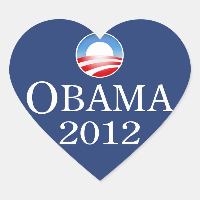 Barack Obama Sticker Coeur 2012 (Devant)
