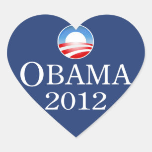 Barack Obama Sticker Coeur 2012
