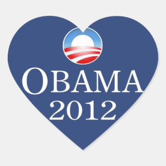 Barack Obama Sticker Coeur 2012