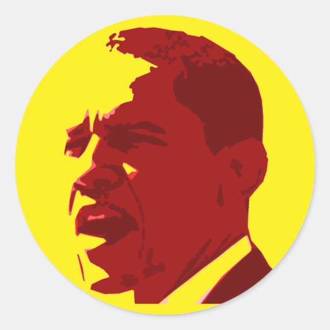 Barack Obama Stickers Profil jaune et rouge (Devant)