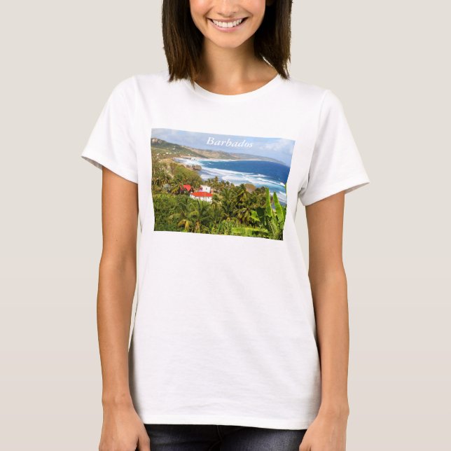 Barbade, Océan, Plage, Tropical, Sable, T-shirt (Devant)