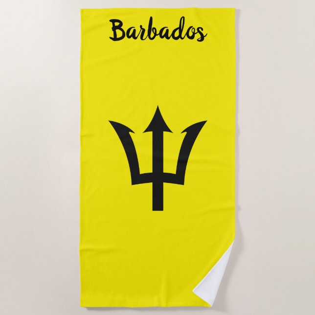 Barbados Trident Yellow Beach Serviette (Devant)