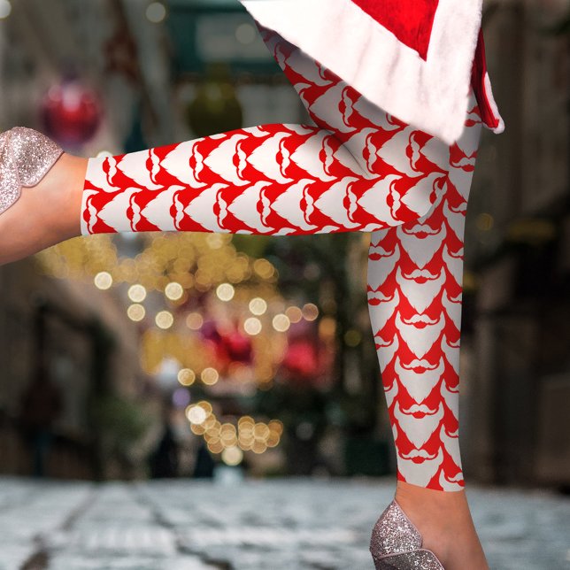 Barbe de père Noël à motif rouge blanc leggings de (Créateur téléchargé)