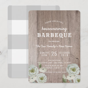 Barbecue barbecue Fête du barbecue Invitation bois